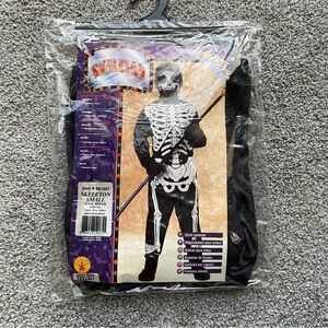 Rubie’s Skeleton Child Halloween Costume Kids Small 4-6 Full Body Suit & Hood